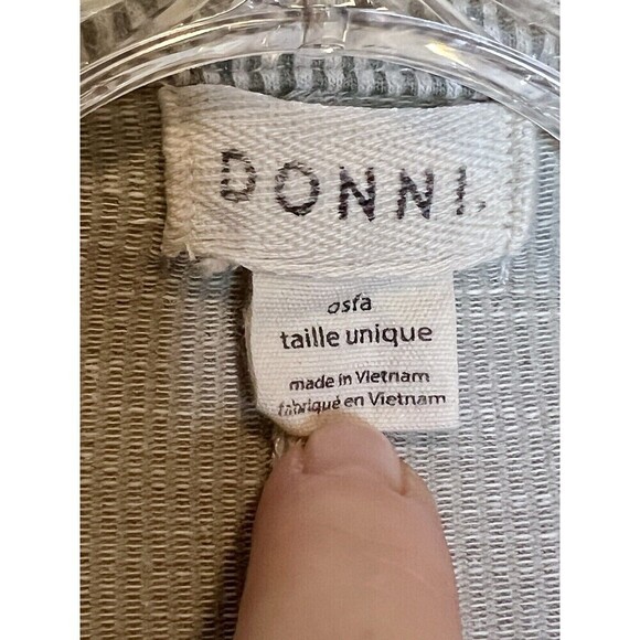 Donni Women’s‎ Ribbed Knit Duster Boho Minimalist Open Cardigan Grey One Size - Picture 7 of 8